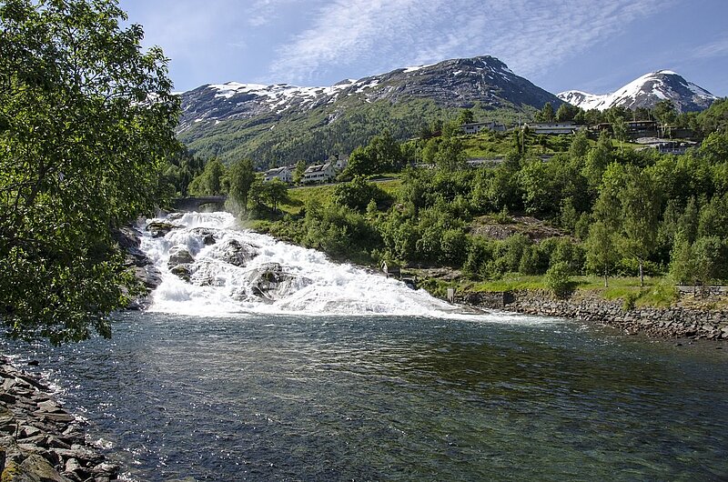 Wasserfall, Hellesylt, Norwegen