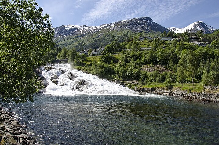 Wasserfall, Hellesylt, Norwegen