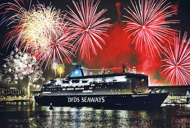 DFDS Schiff auf Silvesterfahrt