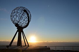 Nordkap mit Globe Monument, Norwegen