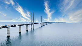 Öresundbrücke in Malmöe, Verbindung zwischen Schweden und Dänemark