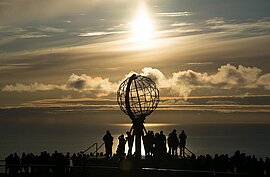 Nordkap mit Globe Monument, Norwegen