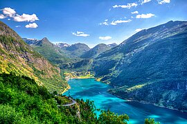 Geiranger im Geirangerfjord, Norwegen
