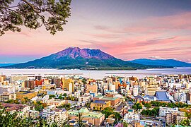 Sakurajima Vulkan bei Kagoshima, Japan