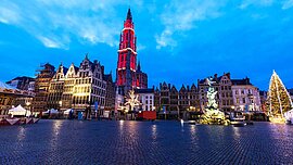 Winter am Grote Markt in Antwerpen, Belgien