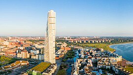 Turning Torso Hochhaus in Malmö, Schweden