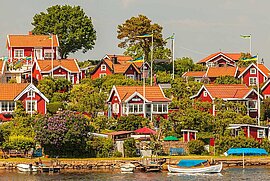 Holzhäuser in Karlskrona, Schweden