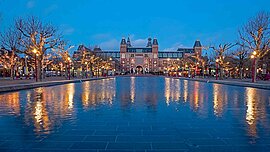 Weihnachtszeit am Museumplatz in Amsterdam, Niederlande
