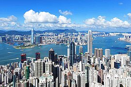 Skyline von Hongkong, China