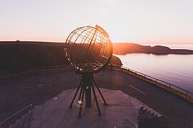 Nordkap mit Globe Monument, Norwegen