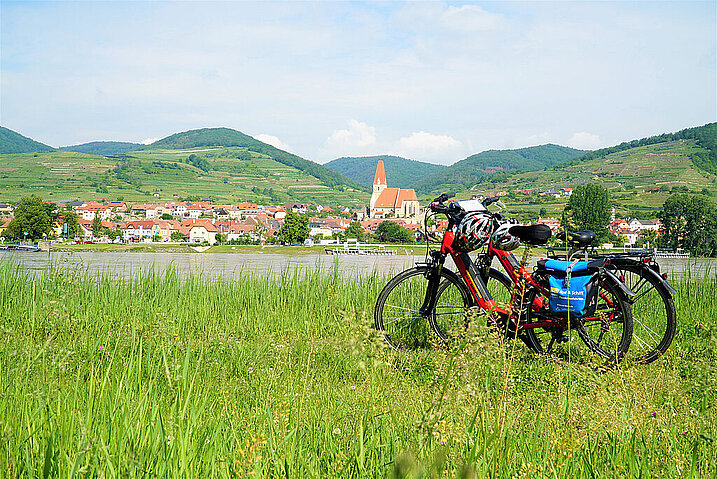 Räder am Ufer der Donau