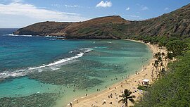 Hanauma Bay Beach Park in Honolulu, Hawaii, USA