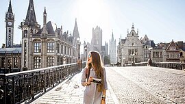 Spaziergang durch die Altstadt von Gent, Belgien
