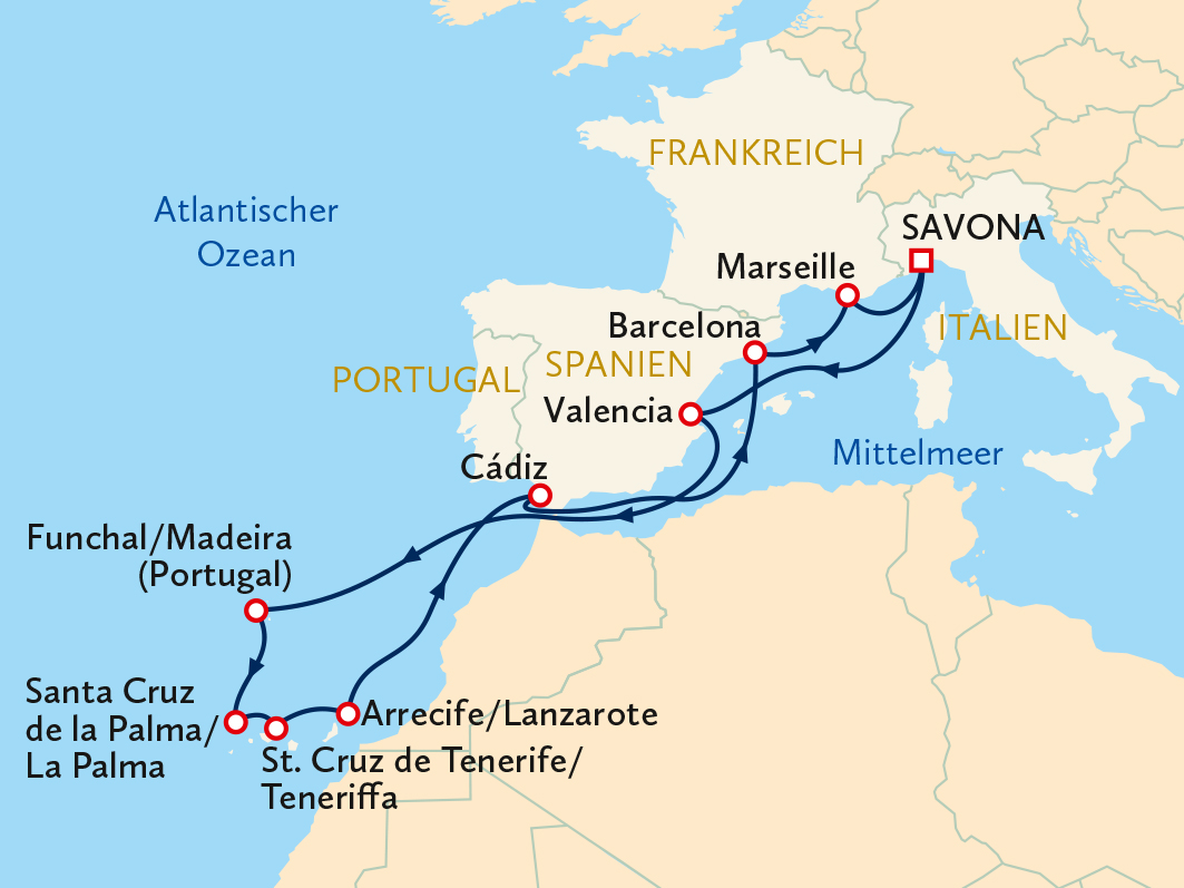 Ihre Reiseroute